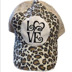 Leopard Print Truckers Hat/cap with Snap Back Adjustable Closure
